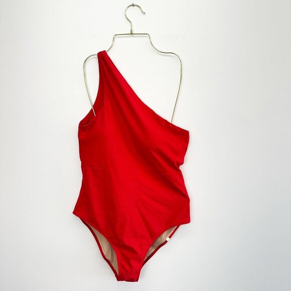 Summersalt Women’s The Ruched Sidestroke Bright Vibrant Red One Piece Swimsuit - Picture 2 of 5